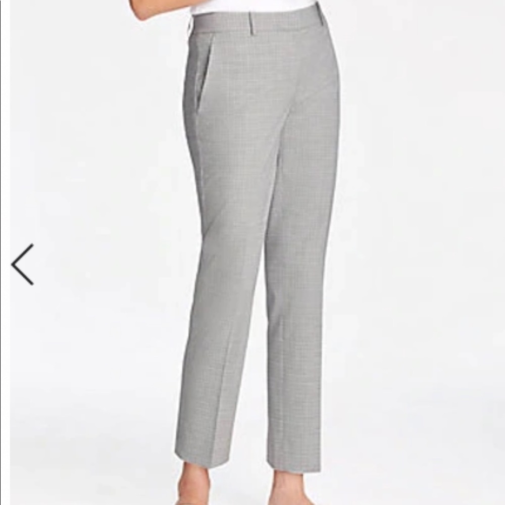 Ann Taylor  straight leg ankle-spring/summer gray/white size 14 “ preppy look”